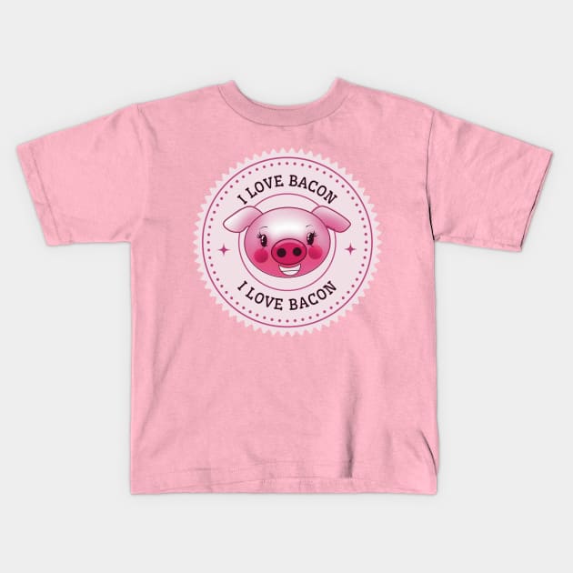 I Love Bacon Kids T-Shirt by ROLLIE MC SCROLLIE